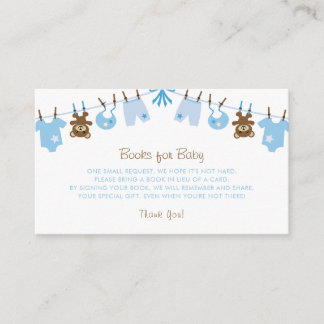 Carte D'accompagnement Blue Boy Baby shower Livres pour bébé