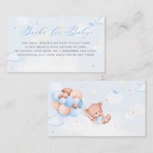 Carte D'accompagnement Blue Boy Boho Teddy Bear Balloon Livres pour bébé