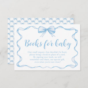 Carte D'accompagnement Blue Boy Boy Ribbon Baby shower Livres pour bébé