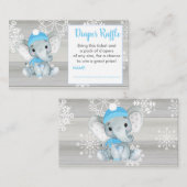 Carte D'accompagnement Blue Boy Elephant diaper billet de tombola rustiqu (Devant / Derrière)