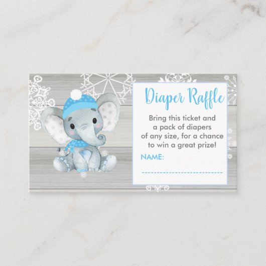 Carte D'accompagnement Blue Boy Elephant diaper billet de tombola rustiqu (Devant)