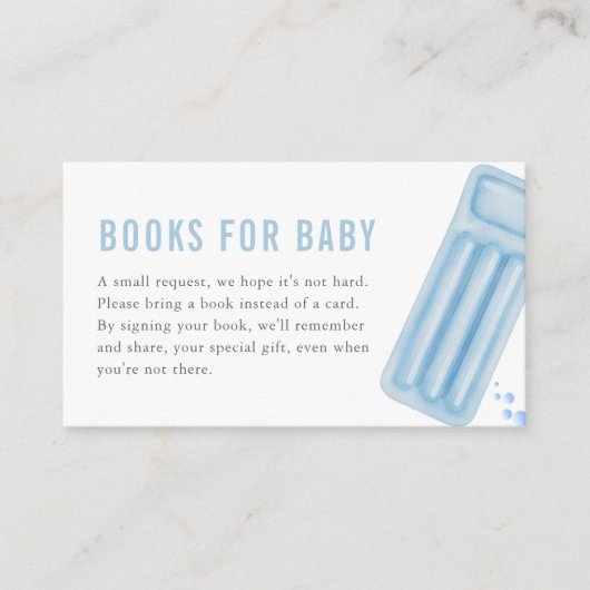 Carte D'accompagnement Blue Boy Summer Pool Party Books for Baby Card (Devant)