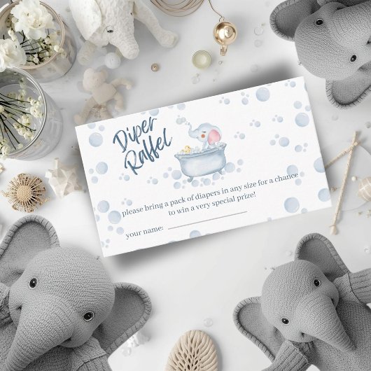 Carte D'accompagnement Blue Bubble Bath Animal Baby Shower