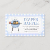 Carte D'accompagnement Blue Burger BBQ Baby Shower Diaper Raffle (Devant)