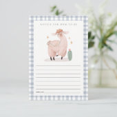 Carte D'accompagnement Blue Cactus Boho Llama Conseils pour maman Baby sh (Debout devant)