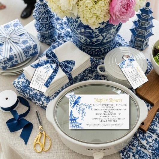 Carte D'accompagnement Blue Chinoiserie Bridal Display Shower