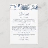 Carte D'accompagnement Blue Chinoiserie Christian Wedding Details (Devant)