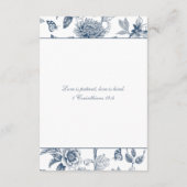 Carte D'accompagnement Blue Chinoiserie Christian Wedding Details (Dos)