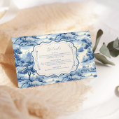 Carte D'accompagnement Blue Chinoiserie Porcelain Botanique Peony Mariage
