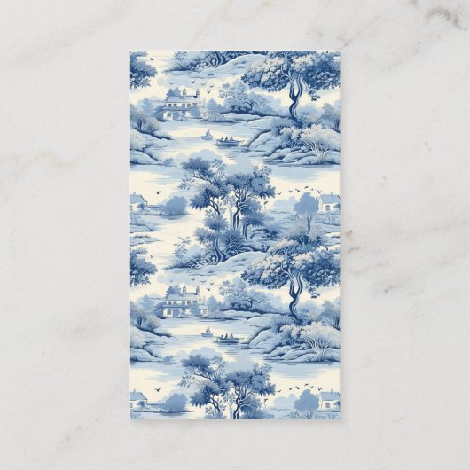 Carte D'accompagnement Blue Chinoiserie Porcelain Botanique Peony Mariage (Dos)