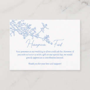 Carte D'accompagnement Blue Chinoiserie Toile Honeymoon Fund Wwell