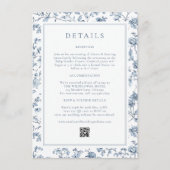 Carte D'accompagnement Blue Chinoiserie Wedding Details (Devant)