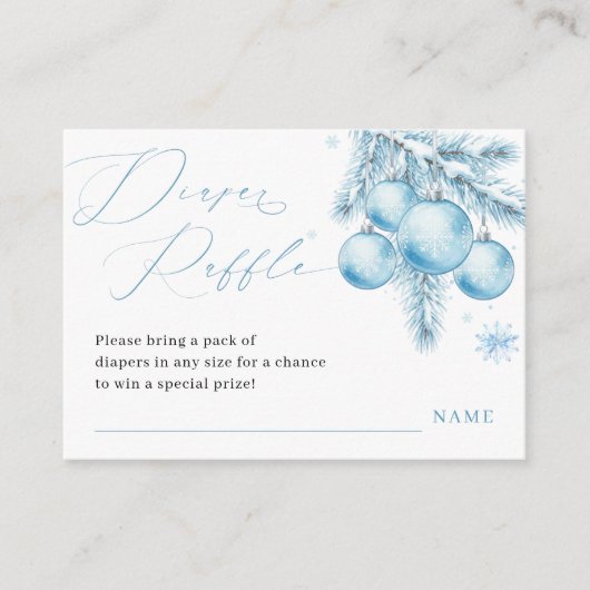 Carte D'accompagnement Blue Christmas Winter Boy Diaper Raffle (Devant)
