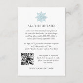 Carte D'accompagnement Blue clair Snowflake Hiver MARIAGE QRCode Détails (Devant)