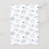 Carte D'accompagnement Blue Clam Seashells Coastal Seaside Beach Wedding (Dos)