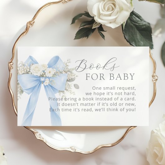 Carte D'accompagnement Blue Coquette Bow Books for baby