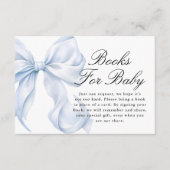 Carte D'accompagnement Blue Coquette Bow Books For Baby Card (Devant)