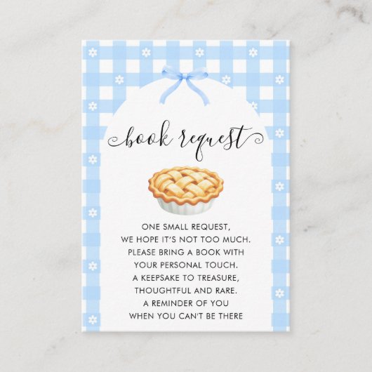 Carte D'accompagnement Blue Coquette Pie Book Request (Devant)