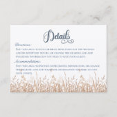 Carte D'accompagnement Blue Cornflowers & Wheat Field Détails Mariage (Devant)