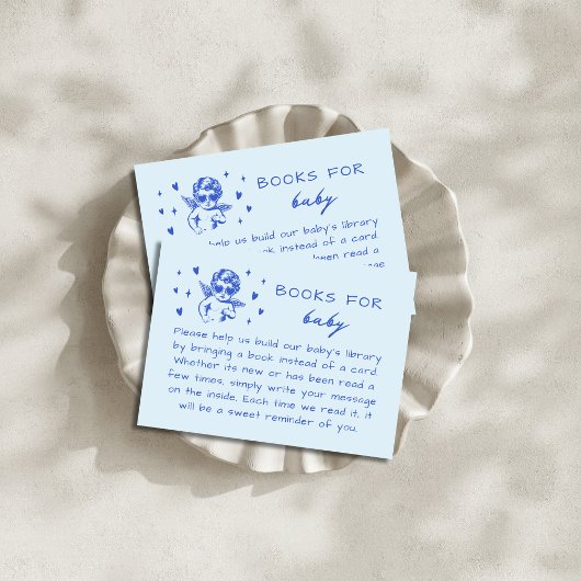Carte D'accompagnement Blue Cupid Valentines Book Request Baby Shower