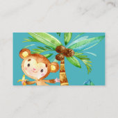 Carte D'accompagnement Blue Cute Monkey Baby Books Demande (Dos)