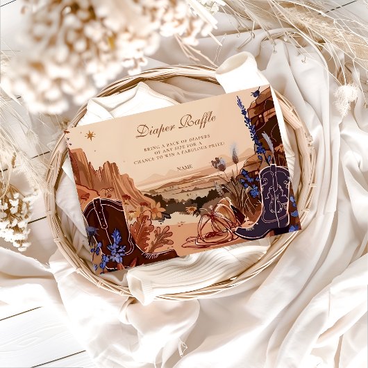 Carte D'accompagnement Blue Desert Western Diapper Raffle