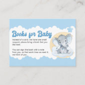 Carte D'accompagnement Blue Elephant Baby Book Demande de Baby shower (Devant)