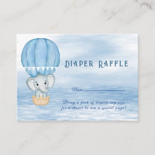 Carte D'accompagnement Blue Elephant Hot Air Baby shower (Devant)