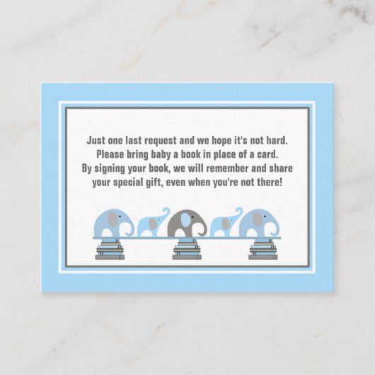 Carte D'accompagnement Blue Elephant livres pour bébé (Devant)