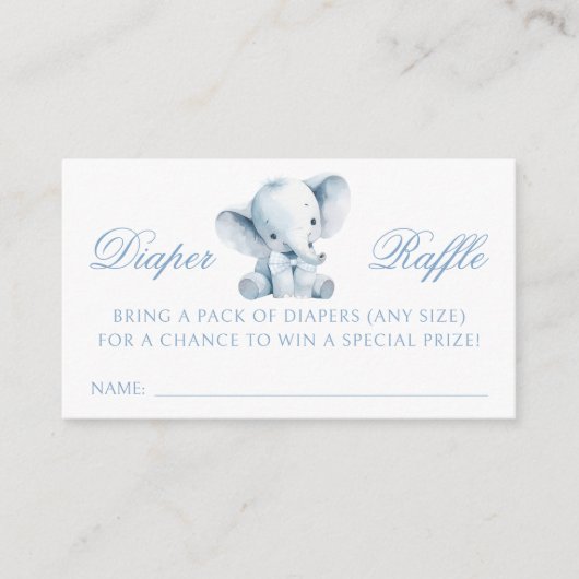 Carte D'accompagnement Blue Elephant Peanut bébé garçon Douche de couche (Devant)
