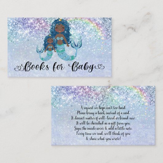 Carte D'accompagnement Blue Ethnic Mermaids Under the Sea Livres pour béb (Devant / Derrière)