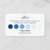 Carte D'accompagnement Blue Fall Wedding Attire Dress Code Palette QR Cod (Devant)