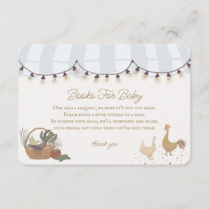 Carte D'accompagnement Blue Farmers Market Farm Livres pour bébé Insertio