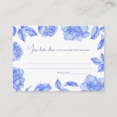 Carte D'accompagnement Blue floral Bridal shower Date night ideas (Devant)