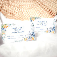 Blue Floral Citrus Thème Combien De Baisers Jeu