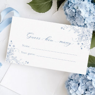 Carte D'accompagnement Blue Floral Devine Combien De Jeu