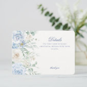 Carte D'accompagnement Blue Floral Hydrangea Botanea Blooms Détails (Debout devant)