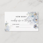 Carte D'accompagnement Blue floral Hydrangea devinez combien de bonbons (Devant)