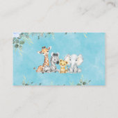 Carte D'accompagnement Blue Floral Safari Animaux Demande de réservation  (Dos)