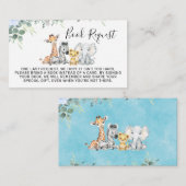 Carte D'accompagnement Blue Floral Safari Animaux Demande de réservation  (Devant / Derrière)