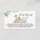 Carte D'accompagnement Blue Floral Safari Animaux Demande de réservation  (Devant)