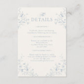 Carte D'accompagnement Blue Floral Victorian Heart Monogram Wedding (Devant)