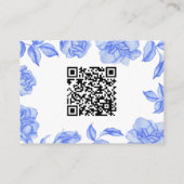 Carte D'accompagnement Blue Flowers - QR Code Bridal Shower Registry  (Dos)