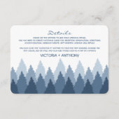 Carte D'accompagnement Blue Forest Range Woodland Détails du Mariage (Devant)