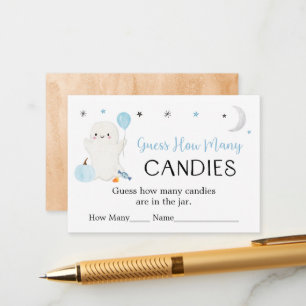 Carte D'accompagnement Blue Ghost Halloween Devinez Combien De Jeu