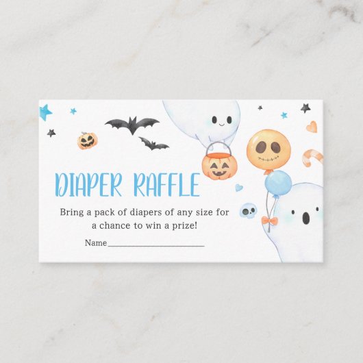 Carte D'accompagnement Blue Ghost Halloween Little Boo Diaper Raffle (Devant)