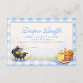 Carte D'accompagnement Blue Gingham Baby Q Diapper Raffle (Devant)