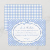 Carte D'accompagnement Blue Gingham Coquette Books for Baby (Devant / Derrière)