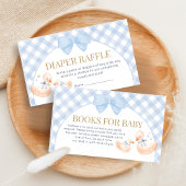 Carte D'accompagnement Blue Gingham Silly Goose Baby Shower Diaper Raffle