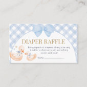 Carte D'accompagnement Blue Gingham Silly Goose Baby Shower Diaper Raffle (Devant)